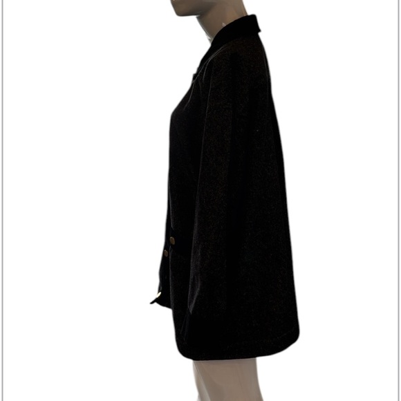 Escada By Margaretha Ley Black Silk & Velvet Trim Jacket Size 34 - Picture 8 of 12